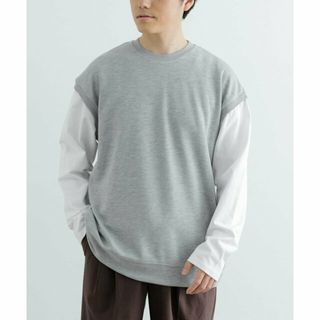 アーバンリサーチアイテムズ(URBAN RESEARCH ITEMS)の【GRY】袖キリカエ 綿タッチポンチ プルオーバー(スウェット)