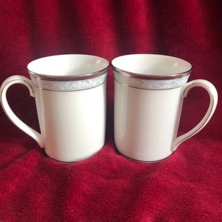 ノリタケ(Noritake)のノリタケ ハンプシャー　白　プラチナ マグカップ　ペアセット　2個セット(食器)