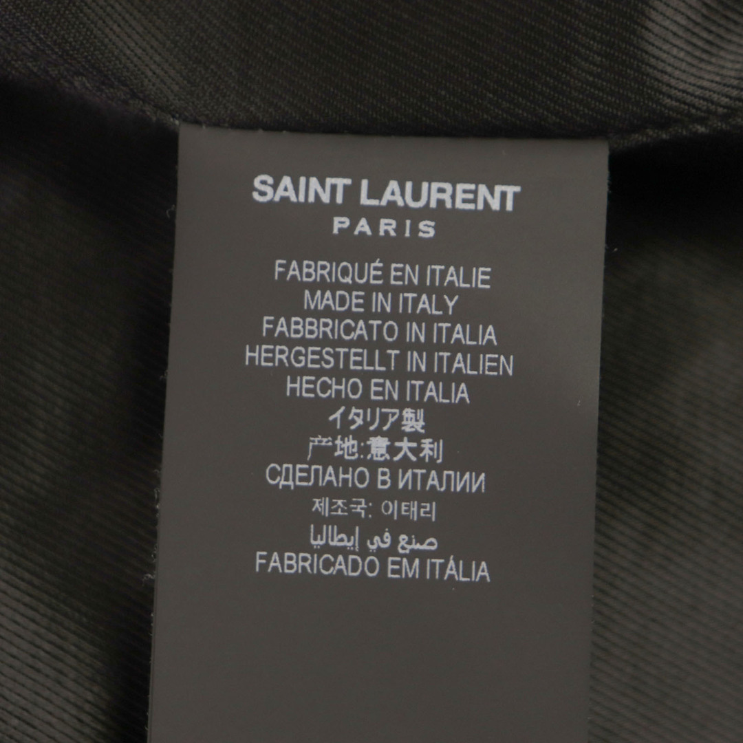 Saint Laurent(サンローラン)の極美品▼SAINT LAURENT PARIS サンローランパリ 2021年製 581137 シルク混 ダブルブレスト ピーコート ブラック F36 ガーメント付き イタリア製 正規品 レディース レディースのジャケット/アウター(ピーコート)の商品写真