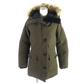 カナダグース(CANADA GOOSE)の人気▼CANADA GOOSE カナダグース 2603JL BRONTE PARKA ブロンテパーカー ワッペン・ファー・フード付き WZIP ダウンコート カーキ S カナダ製 国内正規品 レディース(ダウンコート)