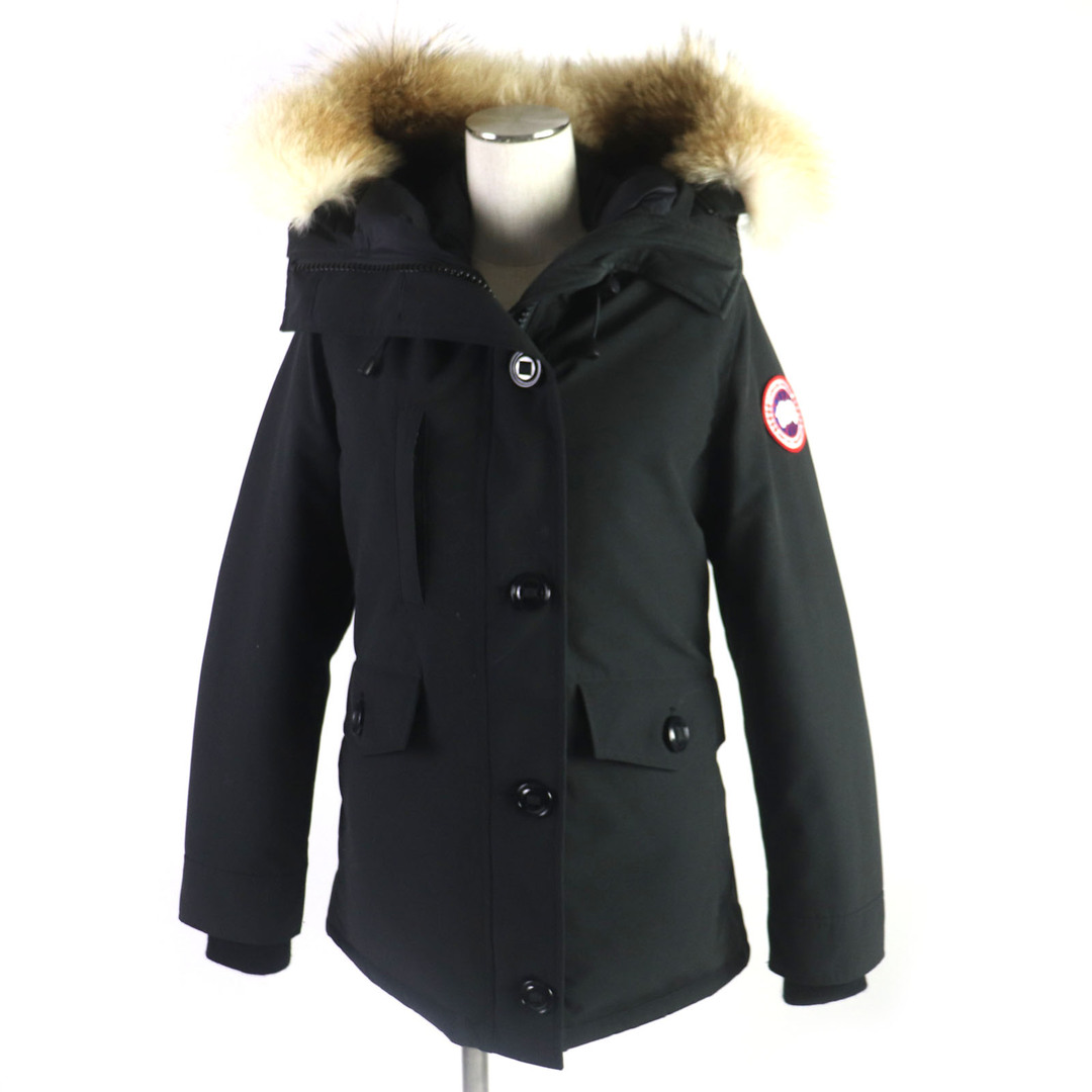 CANADA GOOSE(カナダグース)の美品▼CANADA GOOSE カナダグース 2300JL CHARLOTTE PARKA シャーロットパーカー ロゴワッペン・ファー・フード付き WZIP ダウンコート ブラック S カナダ製 国内正規品 レディース レディースのジャケット/アウター(ダウンコート)の商品写真