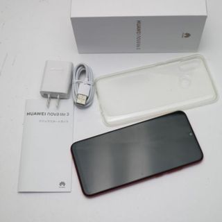 ファーウェイ(HUAWEI)の超美品 HUAWEI nova lite 3 レッド  M444(スマートフォン本体)