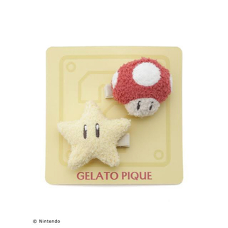 gelato pique - ジェラートピケ スーパーマリオ ベビモコアソート前髪クリップ スター キノコ