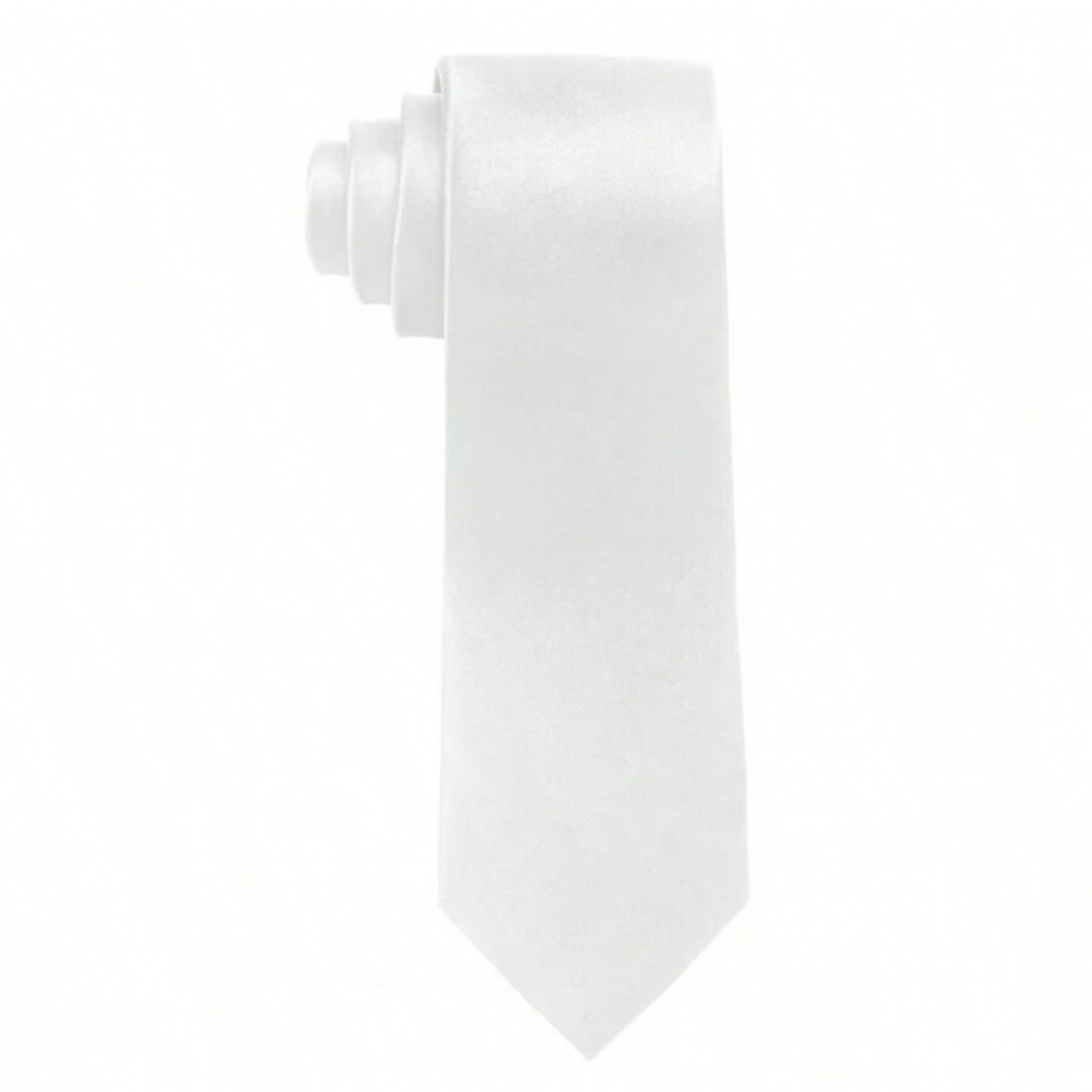 【新品】白 ネクタイ 結婚式 メンズ ファッション 冠婚葬祭 マナー メンズのファッション小物(ネクタイ)の商品写真