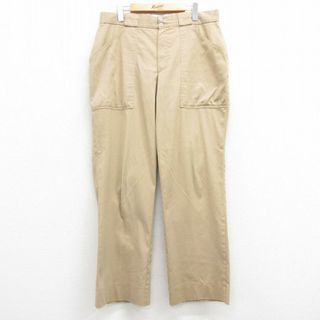 エディーバウアー(Eddie Bauer)のW35★古着 エディーバウアー ベイカー パンツ メンズ 90年代 90s ベージュ カーキ 【spe】 23jul24 中古 ボトムス ロング(ワークパンツ/カーゴパンツ)