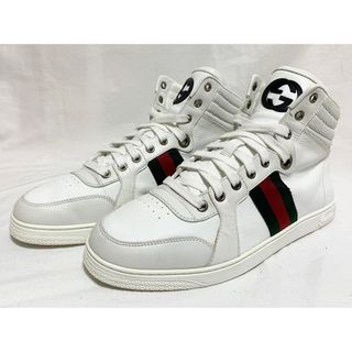 Gucci - 超美品 グッチ 221825 シェリー レザー ハイカットスニーカー 8 1/2