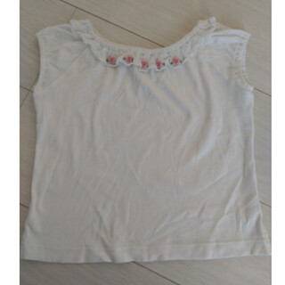 シャーリーテンプル(Shirley Temple)のシャーリーテンプル バラ 白Tシャツ 110(Tシャツ/カットソー)