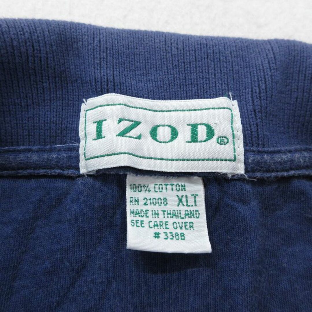 XL★古着 IZOD 半袖 ブランド ポロ シャツ メンズ 90年代 90s ワンポイントロゴ 大きいサイズ コットン マルチカラー 紺他 ネイビー 23jul24 中古 トップス メンズのトップス(ポロシャツ)の商品写真