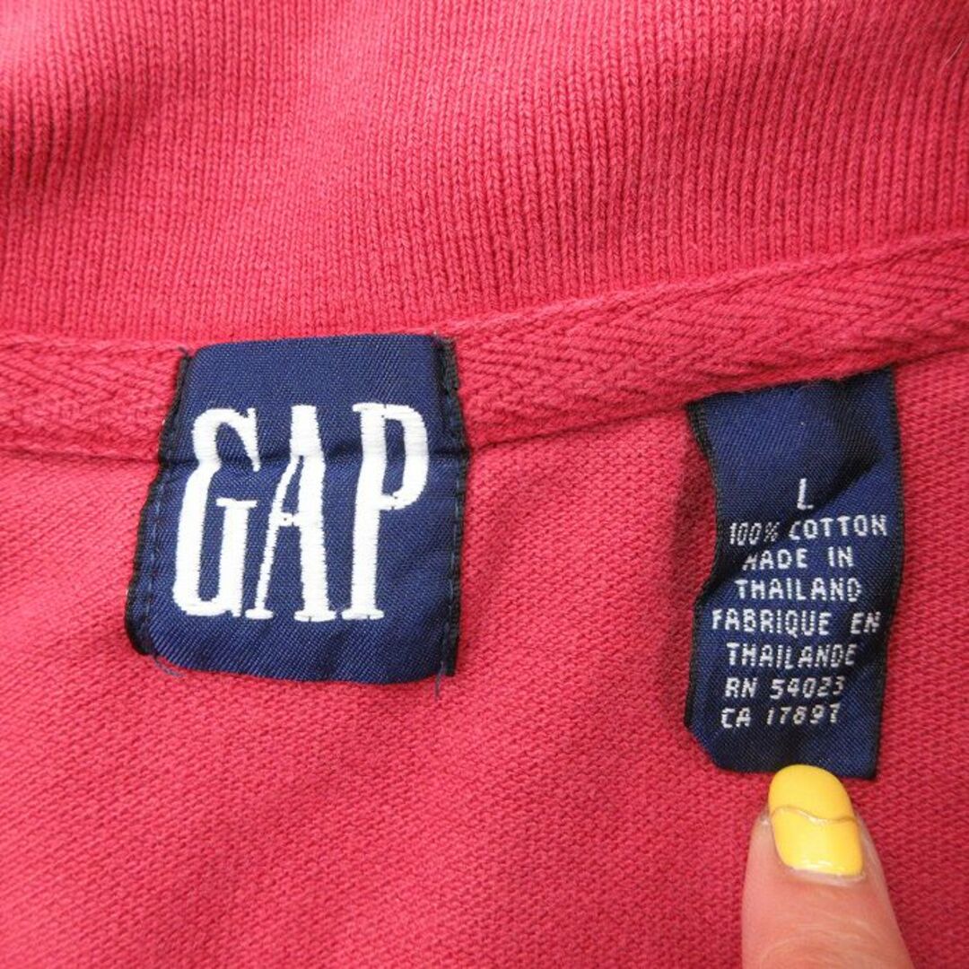 GAP(ギャップ)のXL★古着 ギャップ GAP 半袖 ブランド ポロ シャツ メンズ 90年代 90s 無地 鹿の子 コットン エンジ 23jul24 中古 トップス メンズのトップス(ポロシャツ)の商品写真