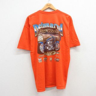 XL★古着 半袖 ビンテージ Tシャツ メンズ 00年代 00s バイクウィーク 企業広告 大きいサイズ コットン クルーネック オレンジ 23jul21 中古(Tシャツ/カットソー(半袖/袖なし))