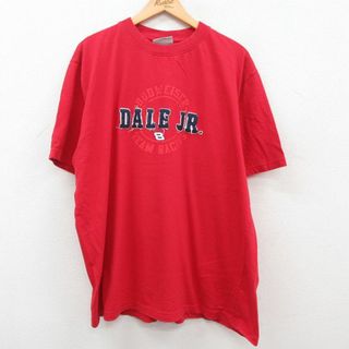 XL★古着 半袖 ビンテージ Tシャツ メンズ 00年代 00s デイルアーンハートジュニア 大きいサイズ コットン クルーネック 赤 レッド 23jul21 中古(Tシャツ/カットソー(半袖/袖なし))