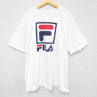 フィラ(FILA)のXL★古着 フィラ FILA 半袖 ブランド Tシャツ メンズ ビッグロゴ コットン クルーネック 白 ホワイト 23jul21 中古(Tシャツ/カットソー(半袖/袖なし))