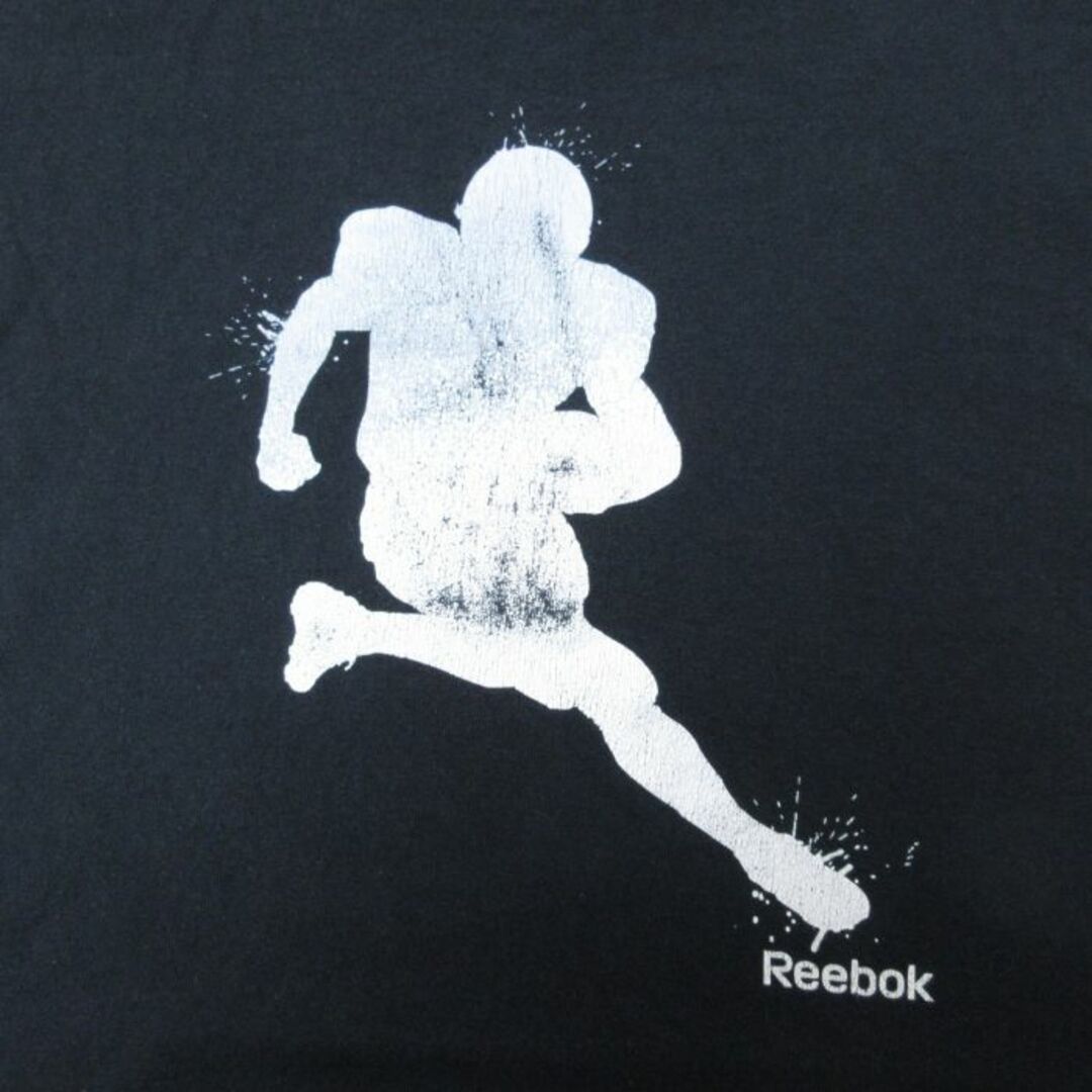Reebok(リーボック)のXL★古着 リーボック REEBOK 半袖 ブランド Tシャツ メンズ 人 大きいサイズ コットン クルーネック 黒 ブラック 23jul21 中古 メンズのトップス(Tシャツ/カットソー(半袖/袖なし))の商品写真