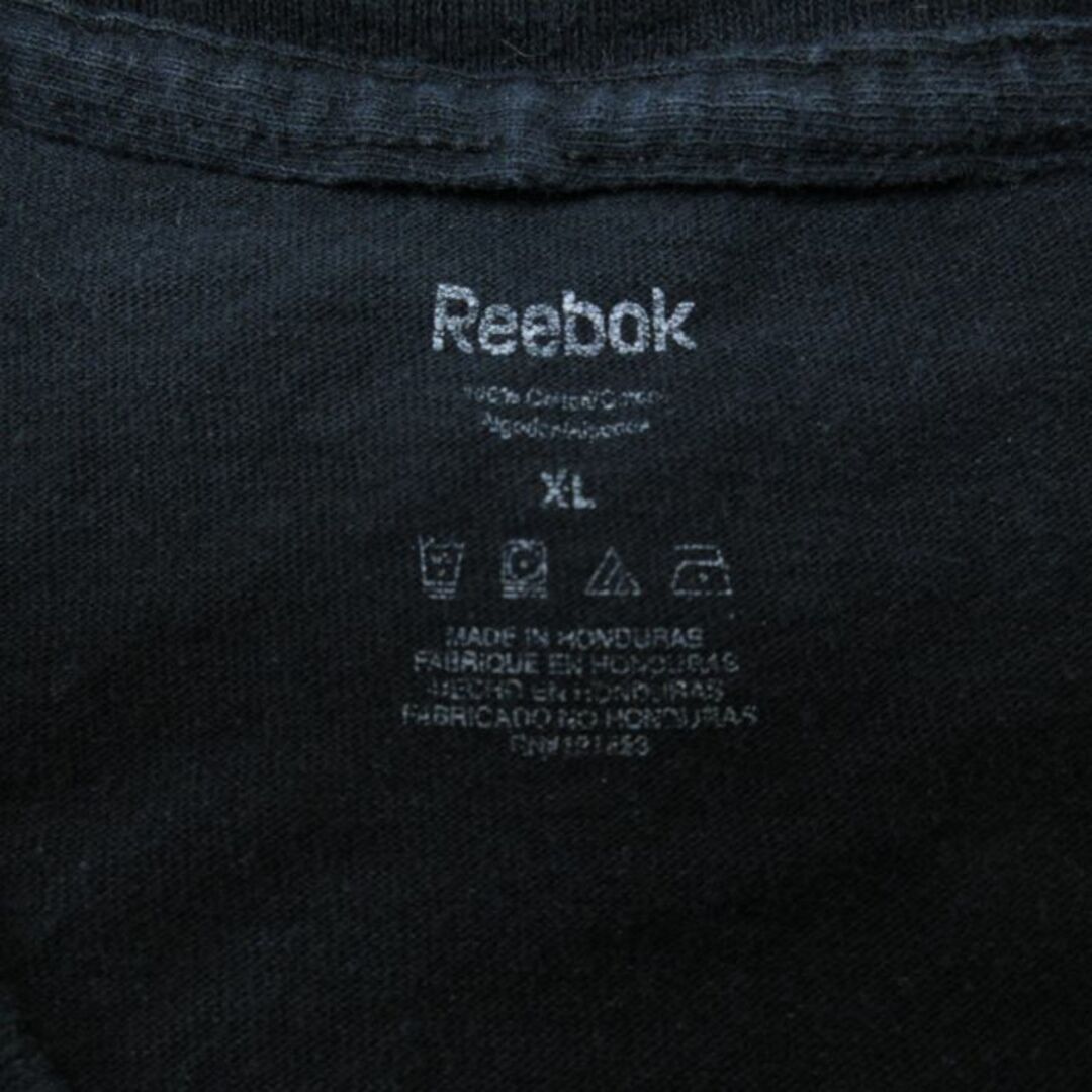 Reebok(リーボック)のXL★古着 リーボック REEBOK 半袖 ブランド Tシャツ メンズ 人 大きいサイズ コットン クルーネック 黒 ブラック 23jul21 中古 メンズのトップス(Tシャツ/カットソー(半袖/袖なし))の商品写真