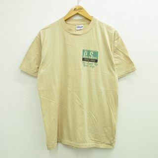 ヘインズ(Hanes)のL★古着 ヘインズ Hanes 半袖 ビンテージ Tシャツ メンズ 80年代 80s ニューオーリンズ パブリックサービス クルーネック USA製 ベージュ カーキ 23jul21 中古(Tシャツ/カットソー(半袖/袖なし))