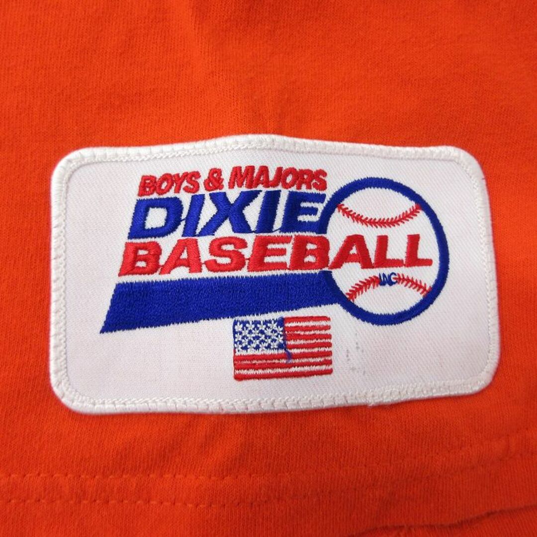 XL★古着 ラッセル 半袖 ビンテージ Tシャツ メンズ 00年代 00s DIXIE ベースボール 20 大きいサイズ ヘンリーネック オレンジ 23jul21 中古 メンズのトップス(Tシャツ/カットソー(半袖/袖なし))の商品写真