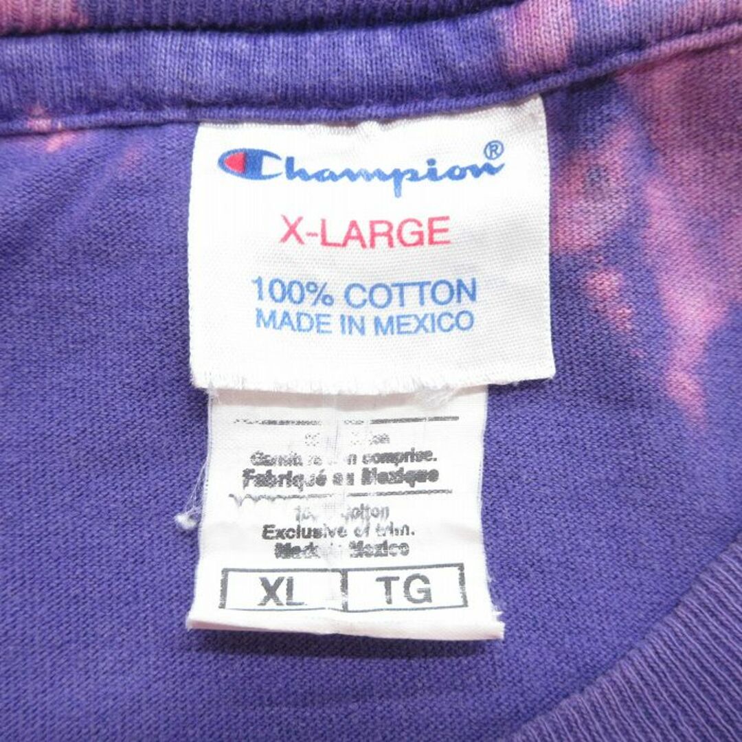 Champion(チャンピオン)のXL★古着 チャンピオン champion 半袖 ビンテージ Tシャツ メンズ 00年代 00s NFL ミネソタバイキングス コットン クルーネック 紫 パープル ブリーチ加工 アメフト スーパーボウル 23jul22 中古 メンズのトップス(Tシャツ/カットソー(半袖/袖なし))の商品写真