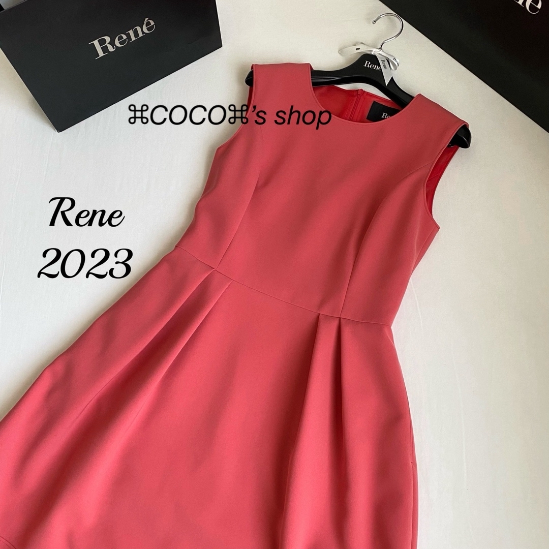 ルネ 2023 ワンピース 34 ホームクリーニング可能 紙タグ・共布 ルネ 2023 ワンピース 34 ホームクリーニング可能 紙タグ・共布