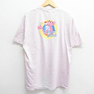 L★古着 半袖 ビンテージ Tシャツ メンズ 00年代 00s ピンクパンサー ミネソタ クルーネック 薄ピンク 霜降り 23jul22 中古(Tシャツ/カットソー(半袖/袖なし))