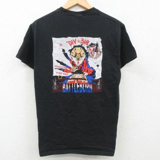 ヘインズ(Hanes)のM★古着 ヘインズ Hanes 半袖 ビンテージ Tシャツ メンズ 00年代 00s US NAVY ネイビー BATTLEBORN 黒 ブラック 【spe】 23jul22 中古(Tシャツ/カットソー(半袖/袖なし))