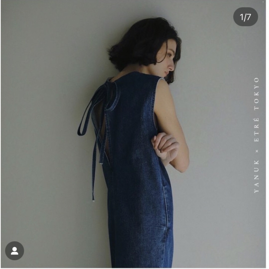 ETRE TOKYO(エトレトウキョウ)のYANUK×ETRE TOKYO I-Line Denim Dress 完売品 レディースのワンピース(ロングワンピース/マキシワンピース)の商品写真