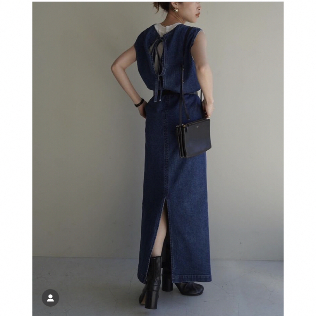 ETRE TOKYO(エトレトウキョウ)のYANUK×ETRE TOKYO I-Line Denim Dress 完売品 レディースのワンピース(ロングワンピース/マキシワンピース)の商品写真