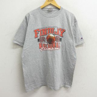 チャンピオン(Champion)のXL★古着 チャンピオン champion 半袖 ビンテージ Tシャツ メンズ 00年代 00s バスケットボール 大きいサイズ クルーネック グレー 霜降り 23jul24 中古(Tシャツ/カットソー(半袖/袖なし))