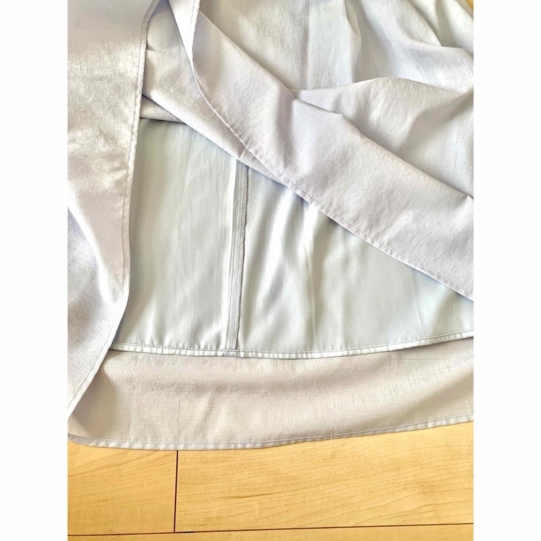 Couture Brooch(クチュールブローチ)のフレアスカート 裏地付 ワールド 淡色 クチュールブローチ リボンベルト付き レディースのスカート(ひざ丈スカート)の商品写真