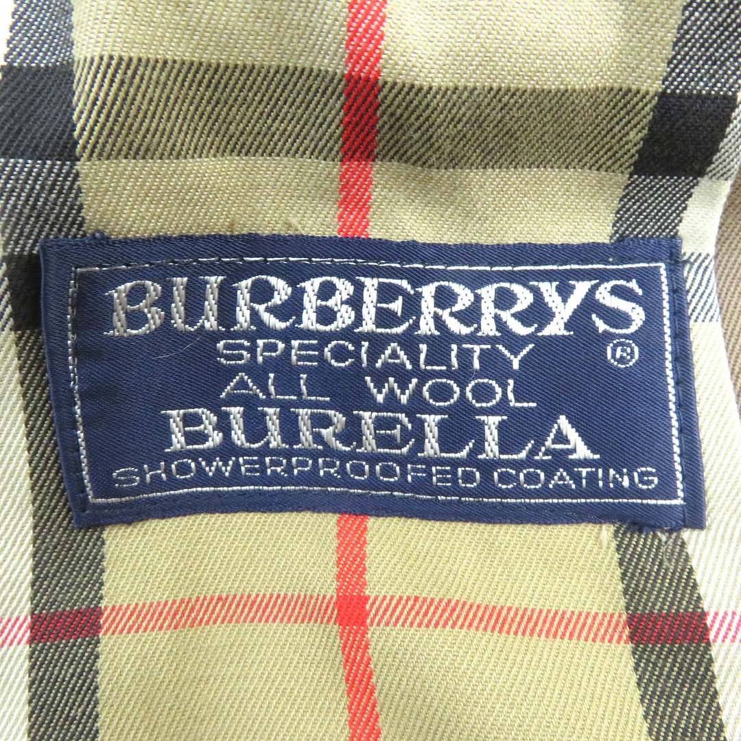 BURBERRY(バーバリー)の美品△Burberrys バーバリー ヴィンテージ ウール100% 1970's BURELLA 裏地ノバチェック柄 ギャバジン コート ブラウンベージュ系 約Lサイズ イングランド製 メンズ メンズのジャケット/アウター(その他)の商品写真