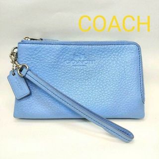 コーチ(COACH)の匿名配送 コーチ ポーチ レザー ダブルジップ 財布 コスメ リストレット(ポーチ)