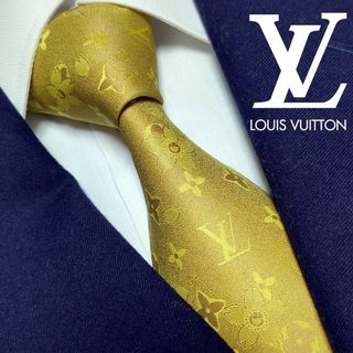 ルイヴィトン(LOUIS VUITTON)のルイヴィトン ネクタイ モノグラム ジャガード ハイブランド 高級 光沢感 黄(ネクタイ)