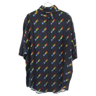 バレンシアガ(Balenciaga)のBALENCIAGA バレンシアガ 20AW TV SHOW LARGE FIT SHIRT ロゴプリントラージフィットシャツ ブラック 38 626938(シャツ)