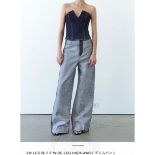 ザラ(ZARA)のZARA  LOOSE FIT WIDE-LEG HIGH-WAIST デニム(デニム/ジーンズ)