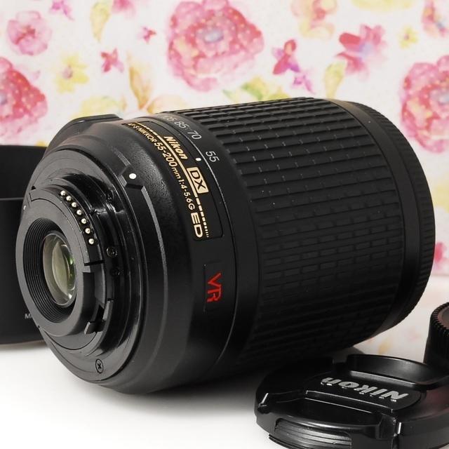 Nikon(ニコン)の★手振れ補正★望遠レンズ★Nikon AF-S 55-200mm VR スマホ/家電/カメラのカメラ(レンズ(ズーム))の商品写真