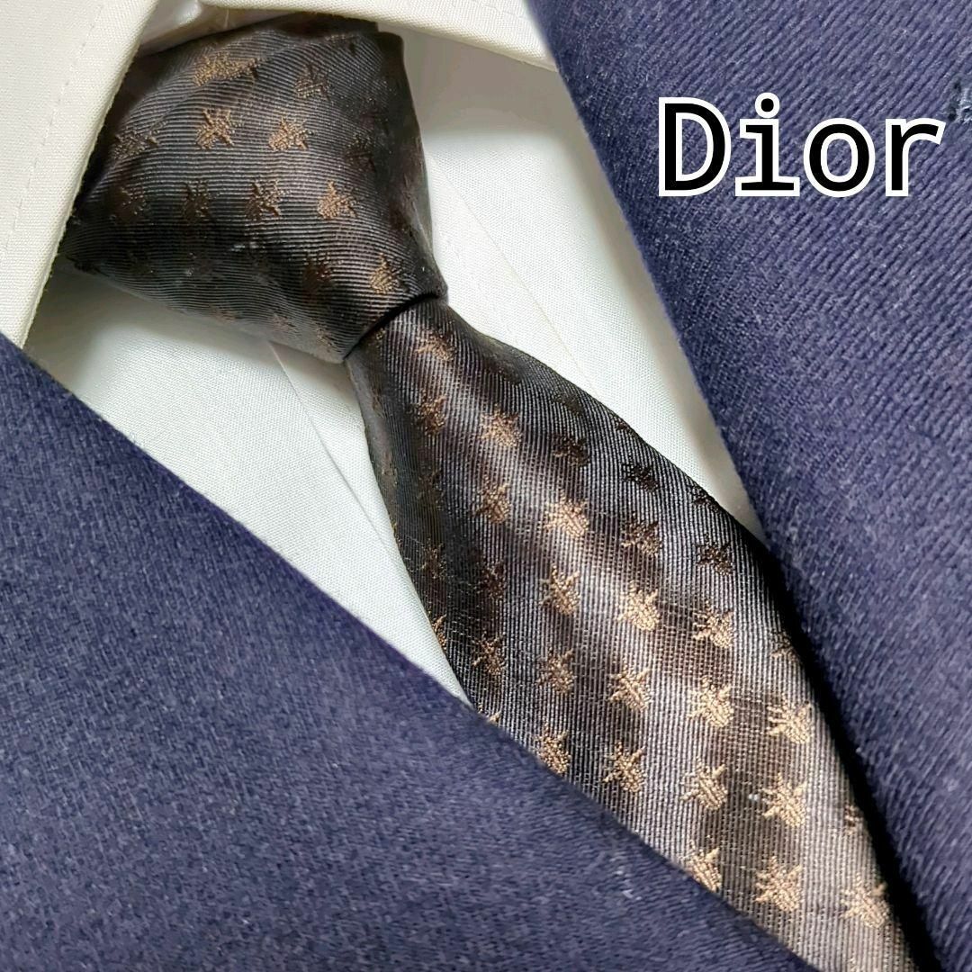 DIOR HOMME(ディオールオム)の希少 ディオールオム ネクタイ ナロータイ ビー ジャガード ハイブランド 高級 メンズのファッション小物(ネクタイ)の商品写真