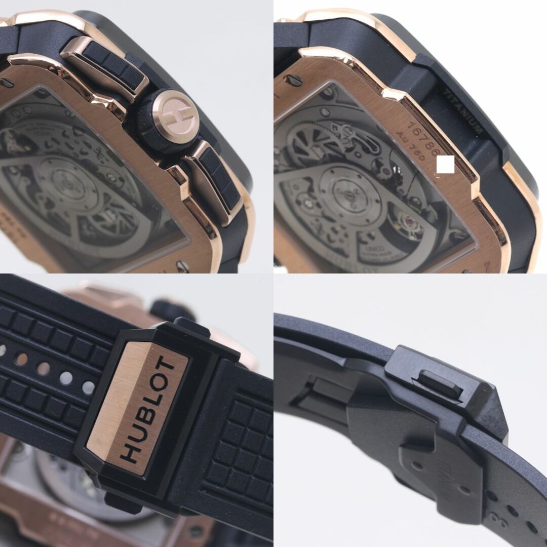 HUBLOT(ウブロ)のHUBLOT ウブロ スクエア・バン ウニコ 821.OM.0180.RX【'22年12月購入】K18キングゴールド/ラバー/ セラミック/チタン メンズ /39378【中古】【腕時計】 メンズの時計(腕時計(アナログ))の商品写真