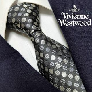 ヴィヴィアンウエストウッド(Vivienne Westwood)のヴィヴィアンウエストウッド ネクタイ オーブロゴ 水玉 ハイブランド 高級 銀(ネクタイ)