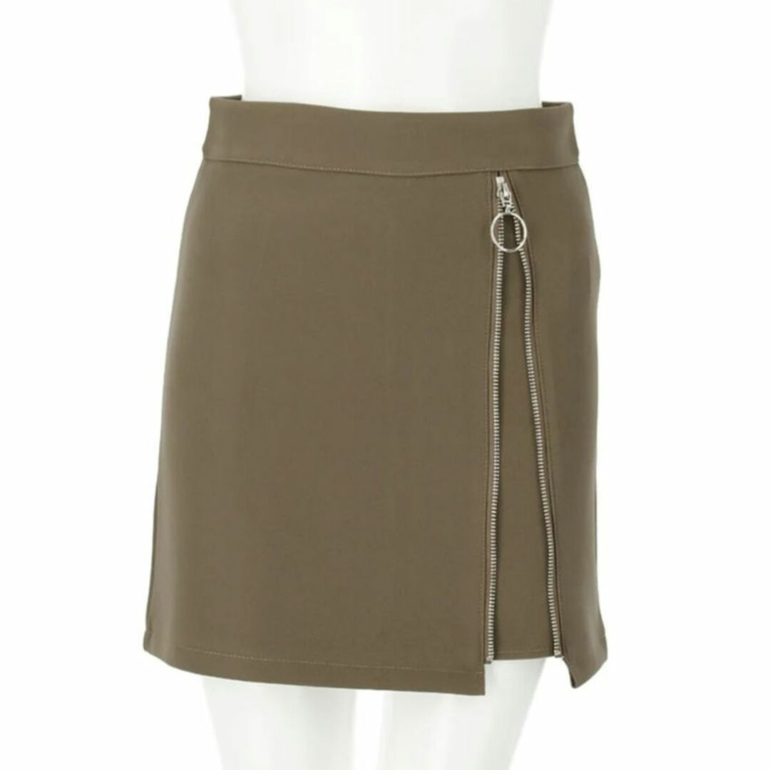 ANAP(アナップ)のANAP リングジップミニスカートM（ブラウン/カーキ） レディースのスカート(ミニスカート)の商品写真
