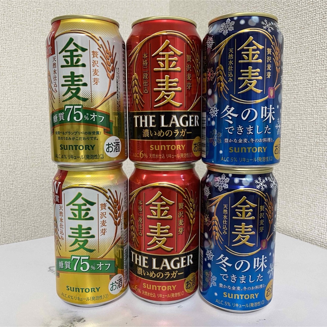 サントリー(サントリー)のお酒 ビール 金麦各種 6本セット 食品/飲料/酒の酒(ビール)の商品写真