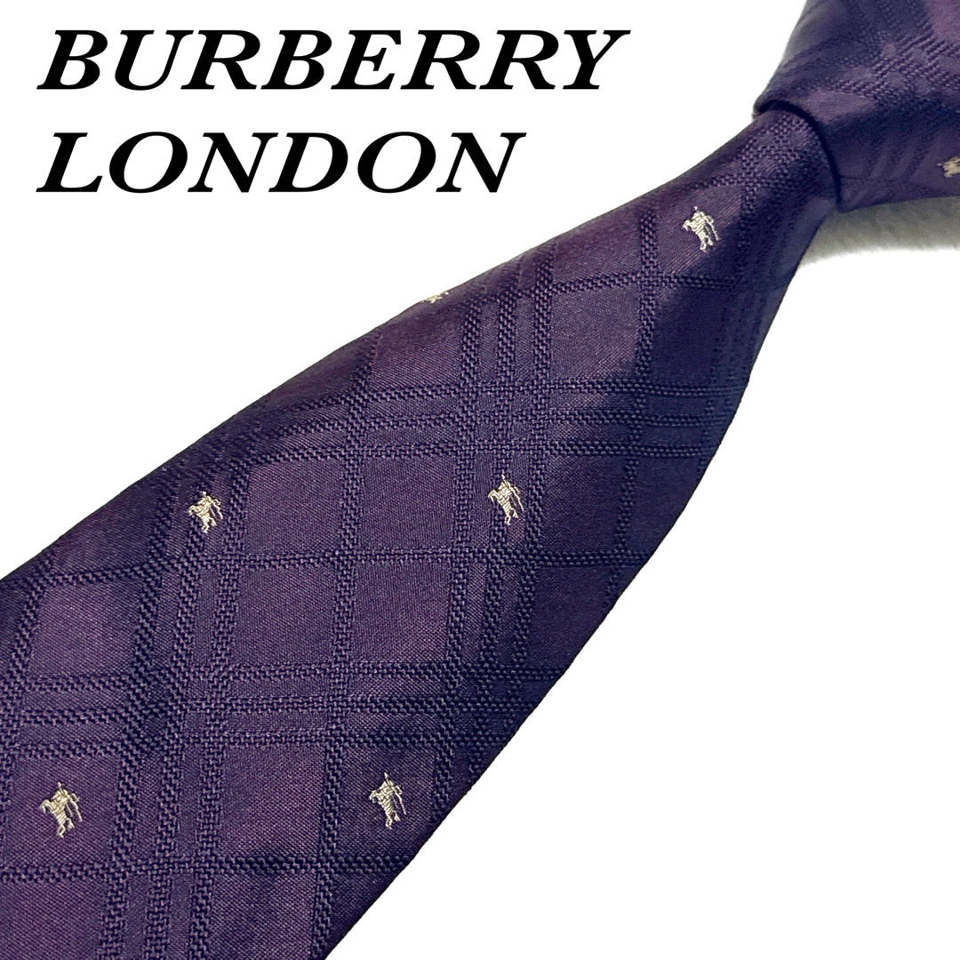 BURBERRY(バーバリー)の【美品】 バーバリーロンドン ネクタイ ホースロゴ チェック柄 シルク メンズのファッション小物(ネクタイ)の商品写真