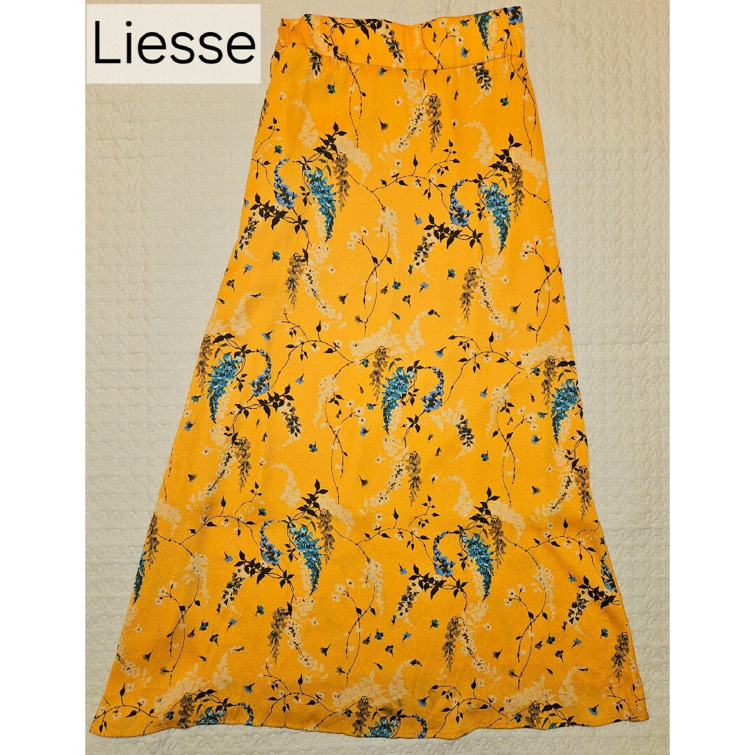 Liesse(リエス)のliesse　イエロー花柄スカート レディースのスカート(ロングスカート)の商品写真