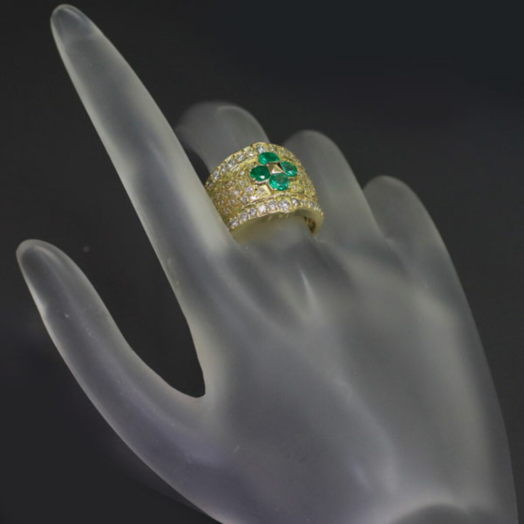 K18YG エメラルド ダイヤモンド リング 0.70ct D1.00ct レディースのアクセサリー(リング(指輪))の商品写真