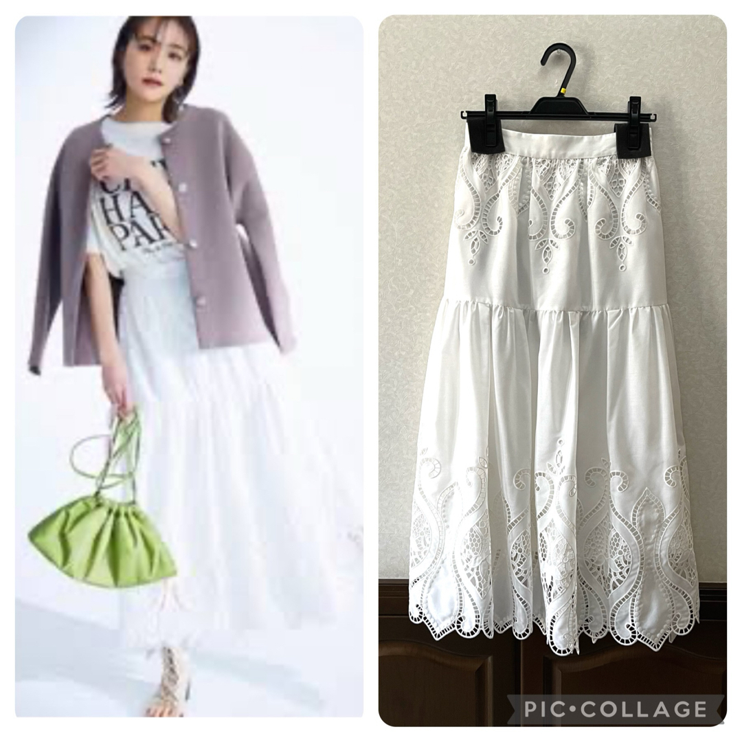 Rirandture(リランドチュール)の新品　リランドチュール　カットワーク刺繍スカート レディースのスカート(ロングスカート)の商品写真