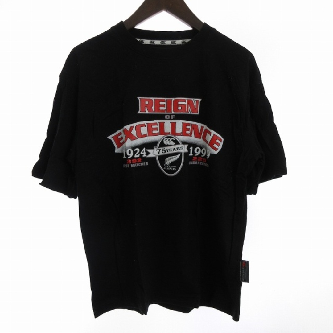 CANTERBURY(カンタベリー)のカンタベリー 75周年 Tシャツ 半袖 フロントプリント 黒 S ■SM1 メンズのトップス(Tシャツ/カットソー(半袖/袖なし))の商品写真
