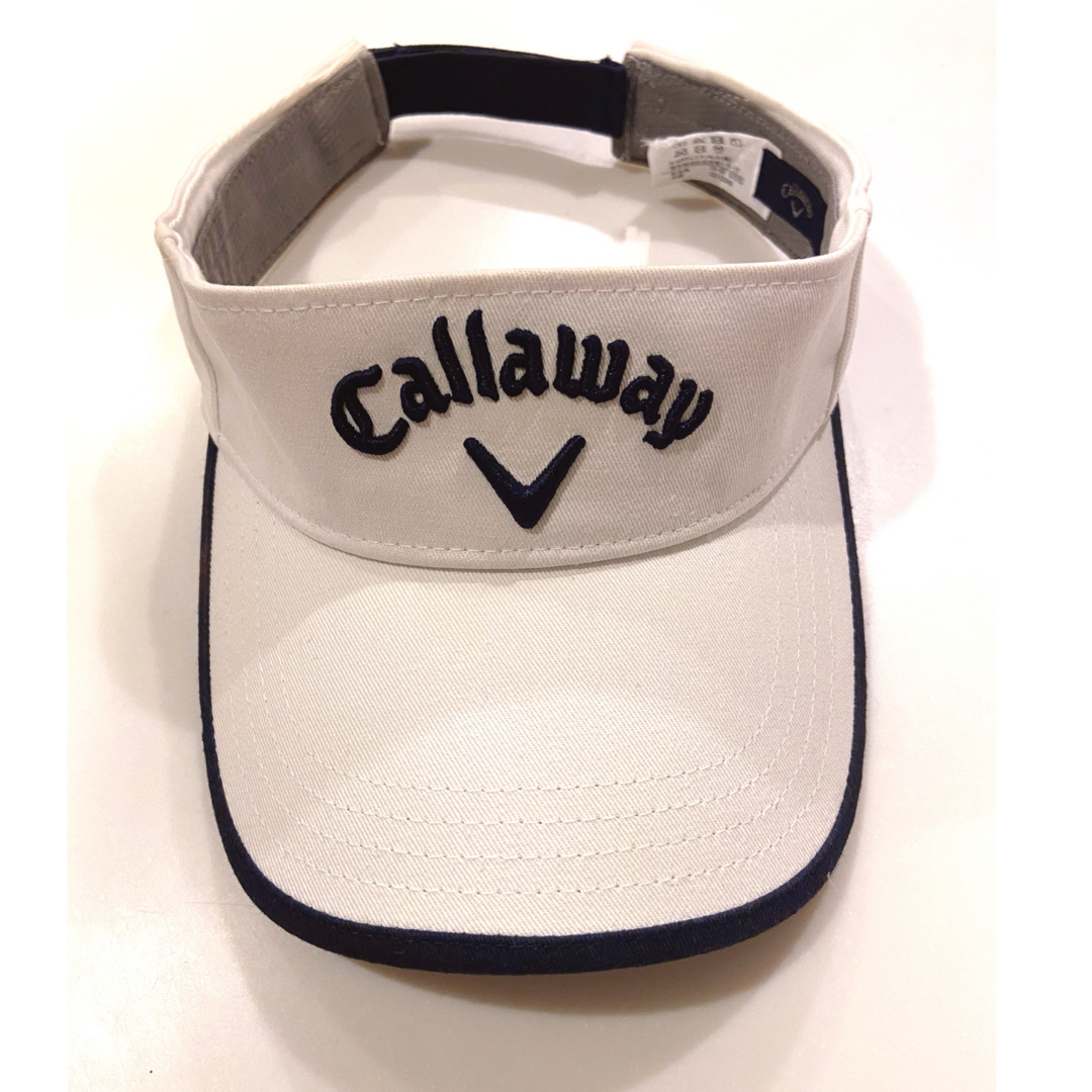 Callaway(キャロウェイ)の【Callaway】レディース ゴルフ バイザー 白×紺 スポーツ/アウトドアのゴルフ(ウエア)の商品写真