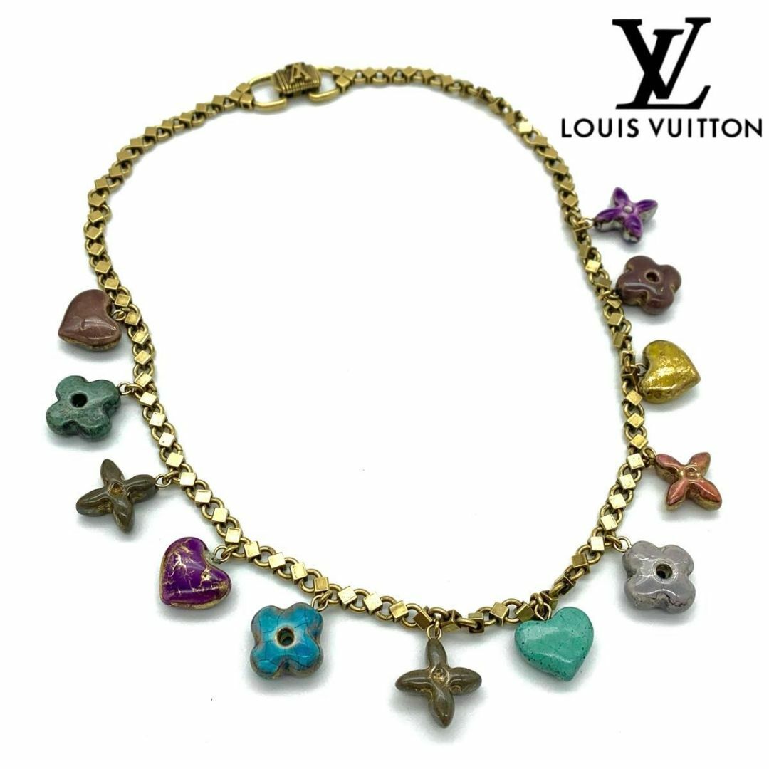 LOUIS VUITTON(ルイヴィトン)のLOUIS VUITTON ルイヴィトン ネックレス 真鍮 マルチカラー レディースのファッション小物(その他)の商品写真