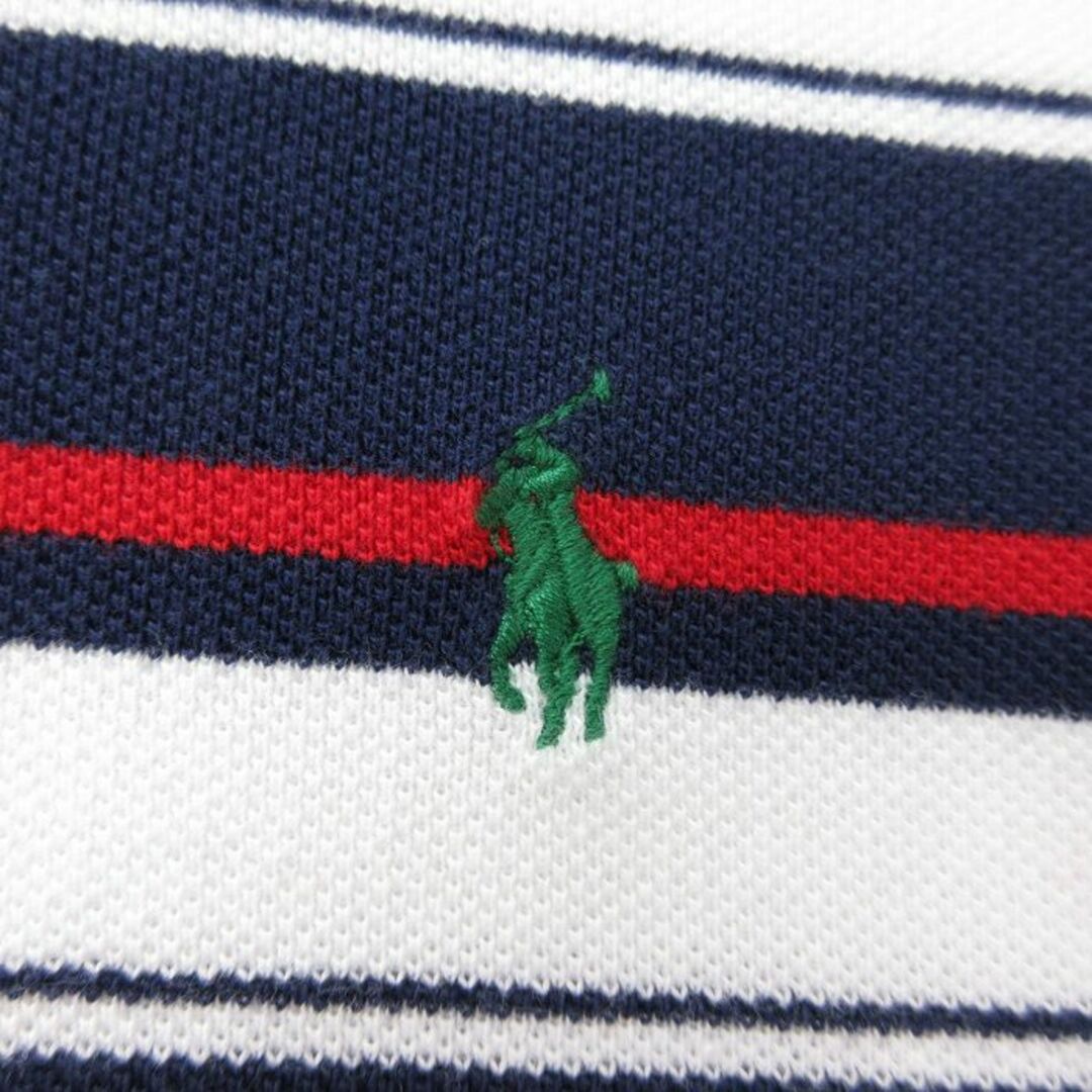 Ralph Lauren(ラルフローレン)の古着 ラルフローレン Ralph Lauren 半袖 ブランド ポロ シャツ キッズ ボーイズ 子供服 90年代 90s ワンポイントロゴ 鹿の子 コットン 紺他 ネイビー ボーダー 23jul26 キッズ/ベビー/マタニティのベビー服(~85cm)(その他)の商品写真