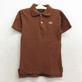 ラコステ(LACOSTE)の古着 ラコステ LACOSTE IZOD 半袖 ブランド ポロ シャツ キッズ ボーイズ 子供服 80年代 80s ワンポイントロゴ 茶 ブラウン 【spe】 23jul26(その他)