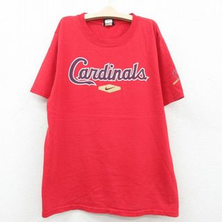 ナイキ(NIKE)の古着 ナイキ NIKE 半袖 ビンテージ Tシャツ キッズ ボーイズ 子供服 00年代 00s MLB セントルイスカージナルス コットン クルーネック 赤 レッド メジャーリーグ ベースボール 野球 23jul26(シャツ/カットソー)