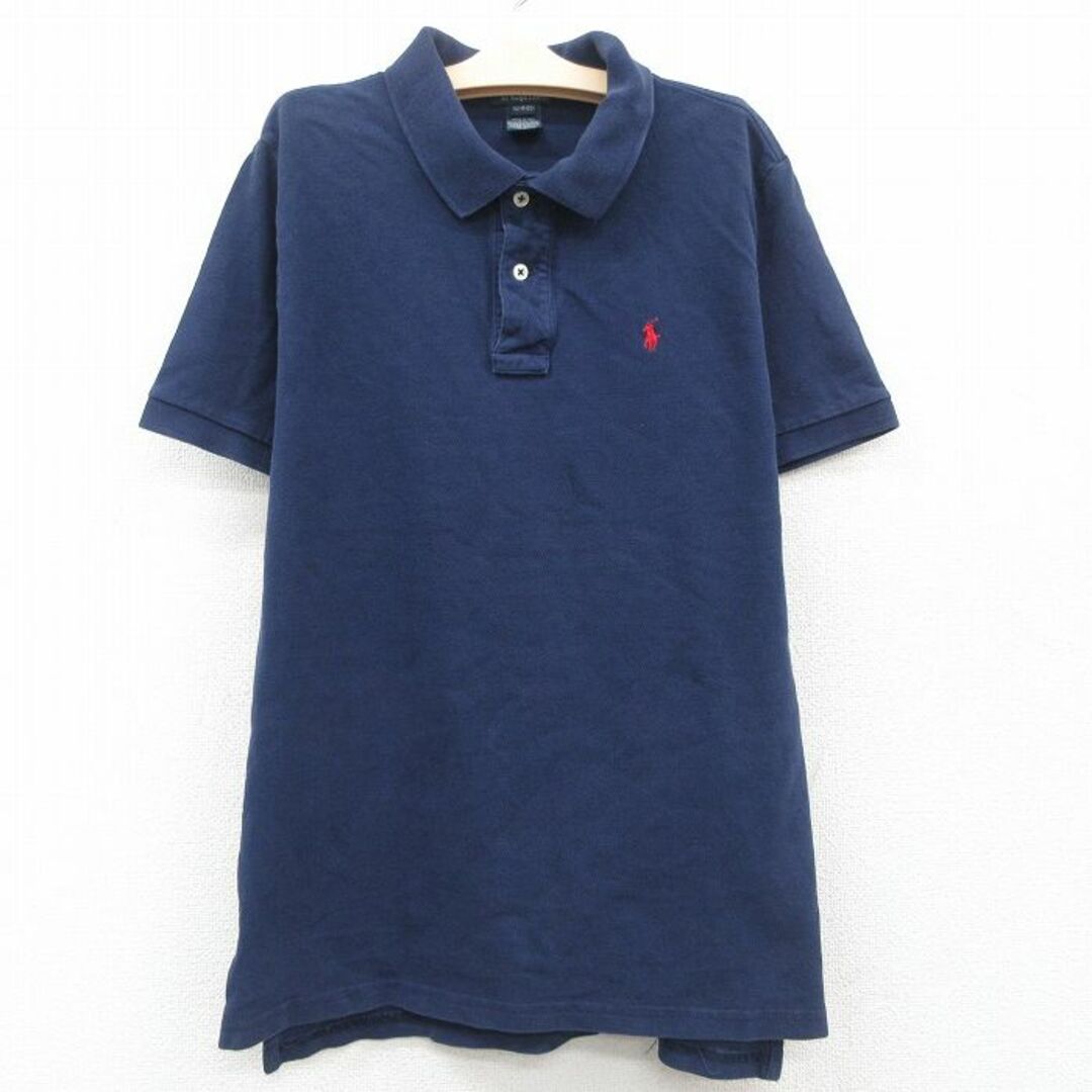 Ralph Lauren(ラルフローレン)の古着 ラルフローレン Ralph Lauren 半袖 ブランド ポロ シャツ キッズ ボーイズ 子供服 90年代 90s ワンポイントロゴ 鹿の子 コットン 紺 ネイビー 23jul26 キッズ/ベビー/マタニティのベビー服(~85cm)(その他)の商品写真